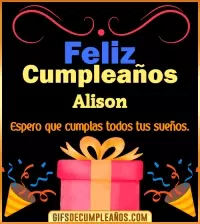 Mensaje de cumpleaños Alison